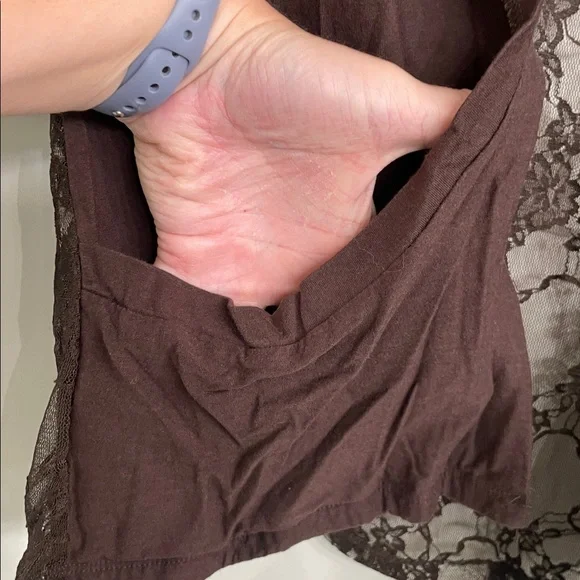 Maurices Chocolate Lace Overlay Top - Picture 3 of 4